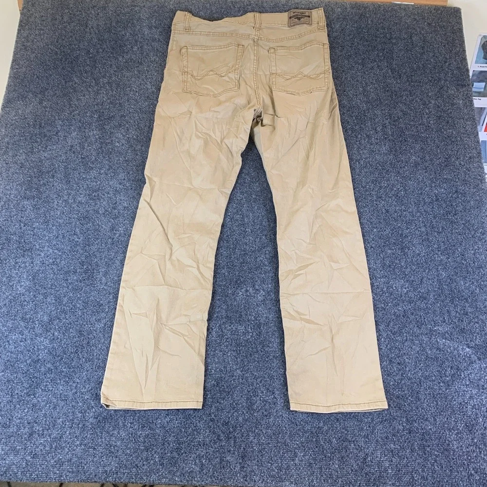 Wrangler Jeans Mens 32x29 Khaki Pockets Slim Fit Straight Leg Casual Workwear